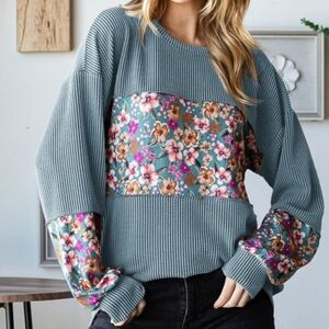 New Heimish Floral Urban Ribbed Top